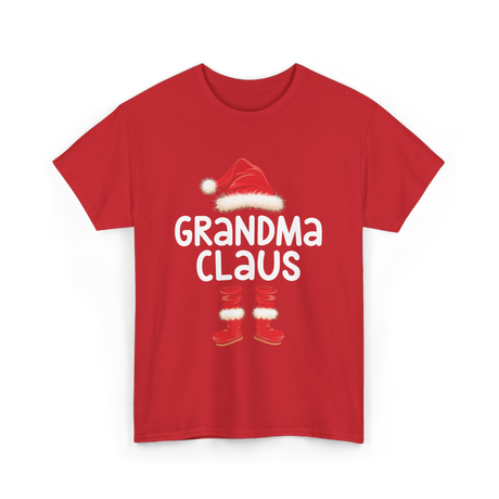 Grandma Claus Christmas Grandma T-Shirt - Red