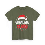 Grandma Claus Christmas Grandma T-Shirt - Military Green