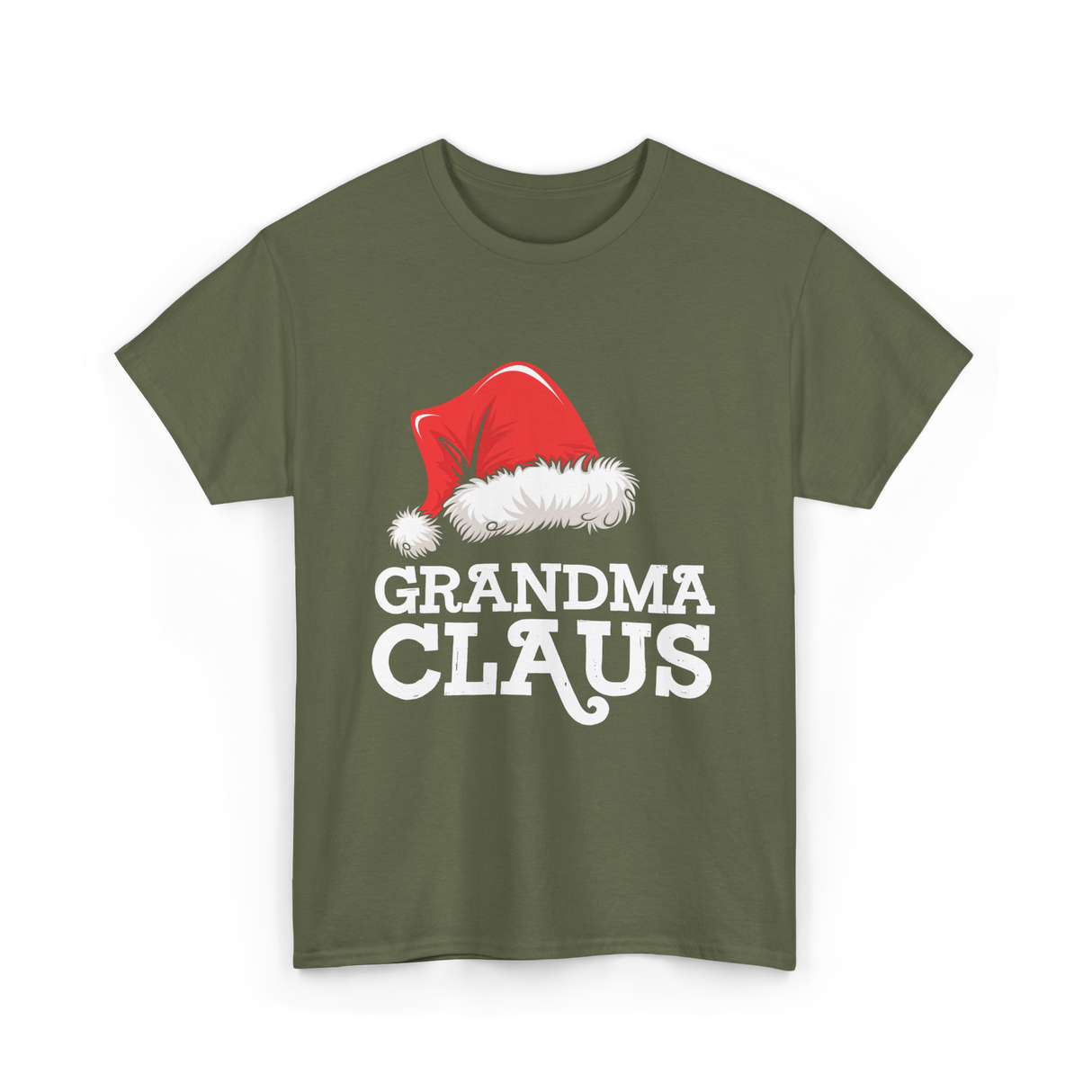 Grandma Claus Christmas Santa T-Shirt - Military Green