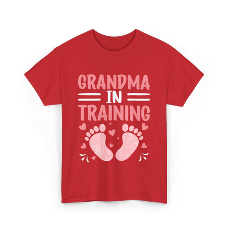 Grandma In Training Grandparent T-Shirt - Red