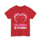 Grandma In Training Grandparent T-Shirt - Red