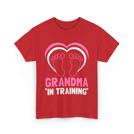 Grandma In Training Grandparent T-Shirt - Red