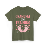 Grandma In Training Grandparent T-Shirt - Military Green