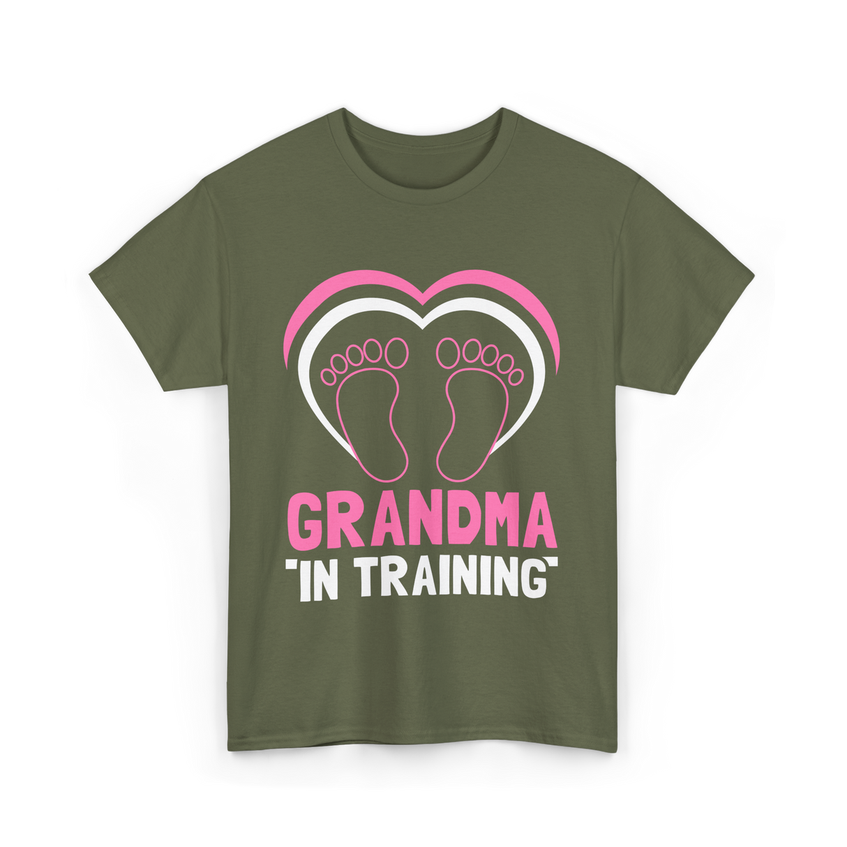 Grandma In Training Grandparent T-Shirt - Military Green