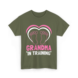 Grandma In Training Grandparent T-Shirt - Military Green