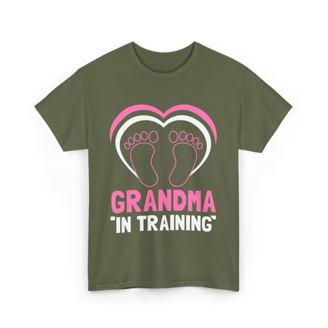 Grandma In Training Grandparent T-Shirt - Military Green