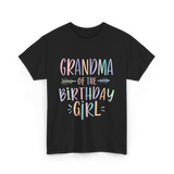 Grandma of the Birthday Girl Celebration T-Shirt - Black