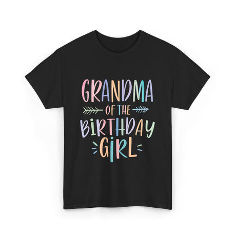 Grandma of the Birthday Girl Celebration T-Shirt - Black