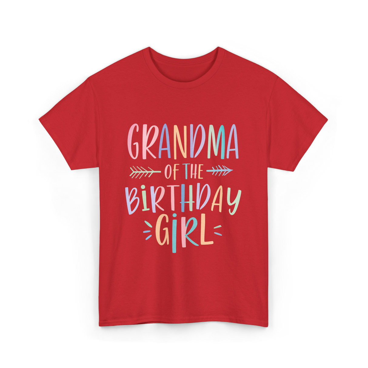 Grandma of the Birthday Girl Celebration T-Shirt - Red