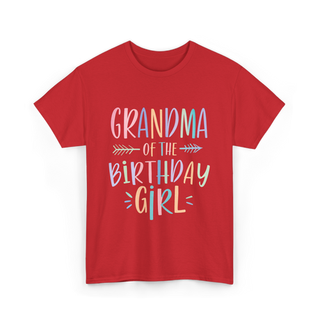 Grandma of the Birthday Girl Celebration T-Shirt - Red