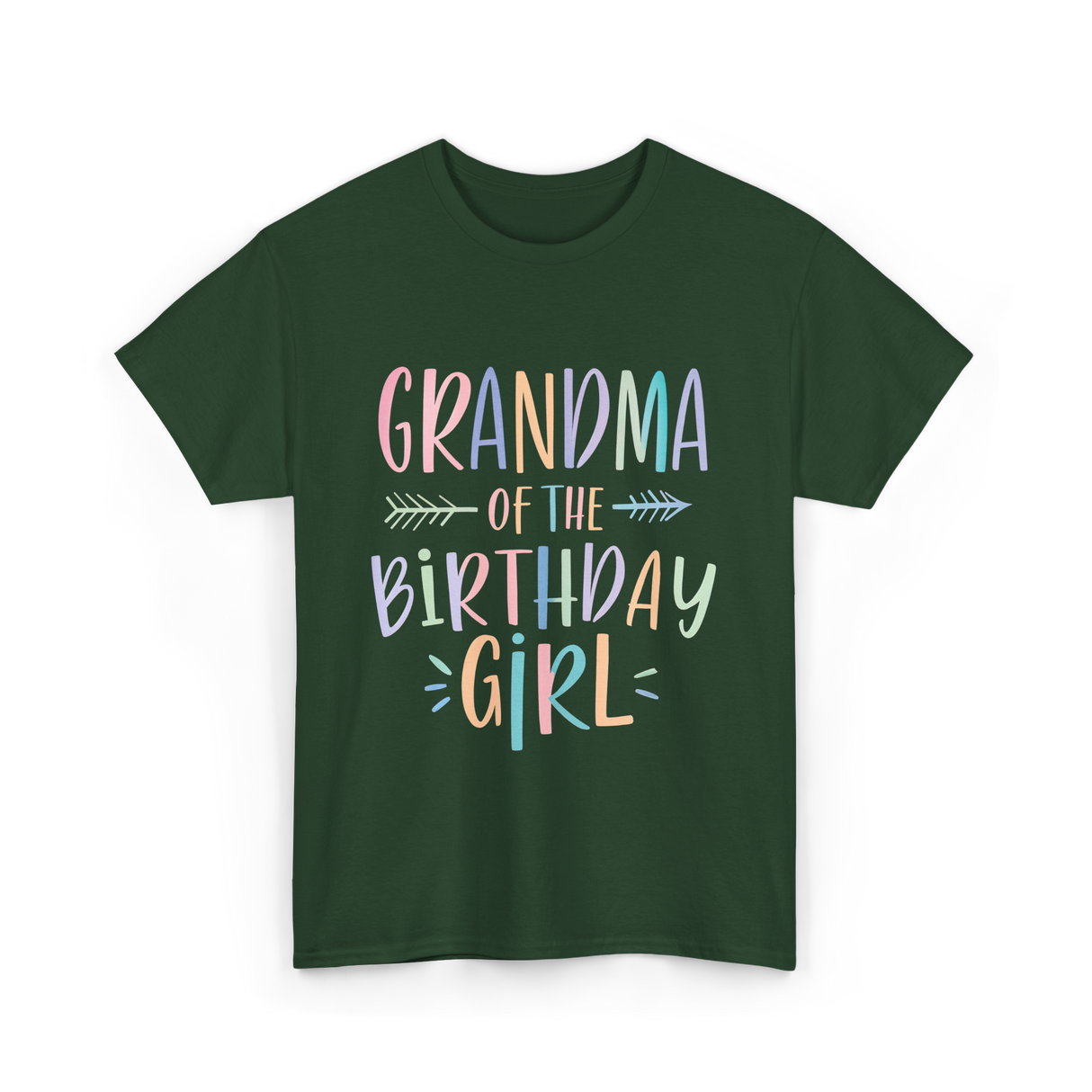 Grandma of the Birthday Girl Celebration T-Shirt - Forest Green