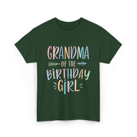 Grandma of the Birthday Girl Celebration T-Shirt - Forest Green