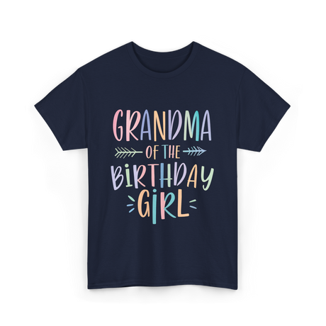 Grandma of the Birthday Girl Celebration T-Shirt - Navy