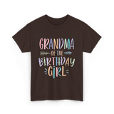 Grandma of the Birthday Girl Celebration T-Shirt - Dark Chocolate