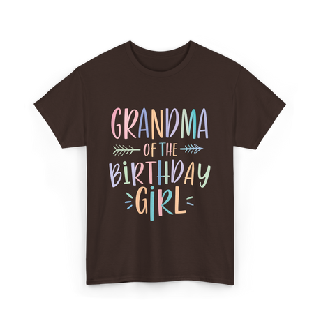 Grandma of the Birthday Girl Celebration T-Shirt - Dark Chocolate