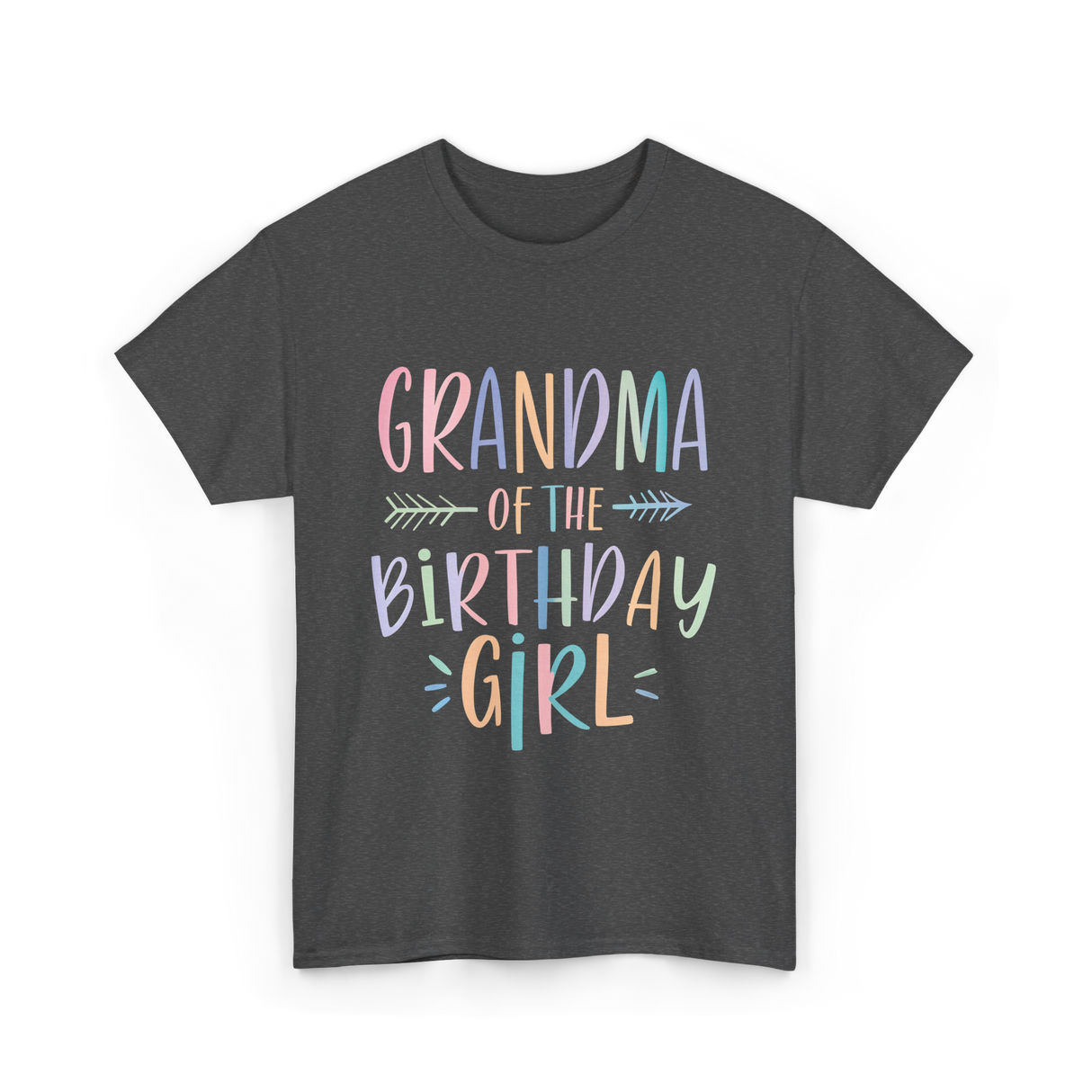 Grandma of the Birthday Girl Celebration T-Shirt - Dark Heather