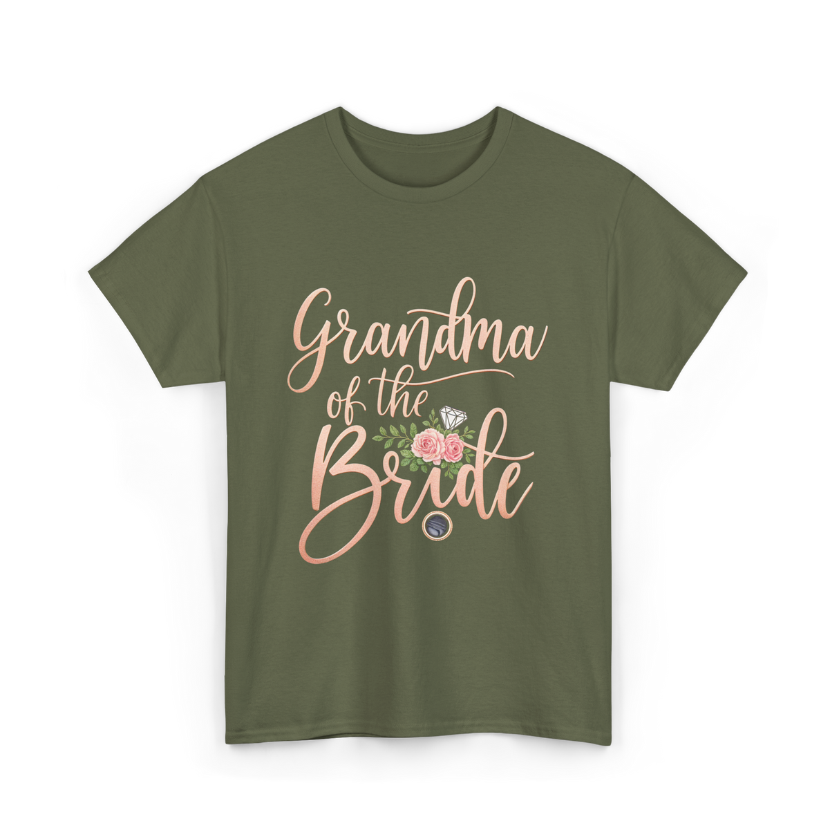 Grandma of the Bride Bridal T-Shirt - Military Green