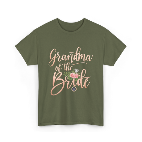 Grandma of the Bride Bridal T-Shirt - Military Green