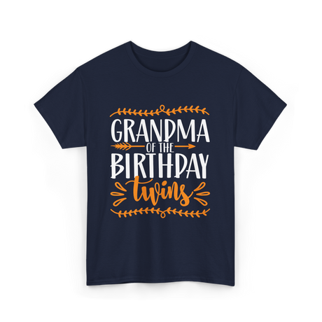 Grandma of the Twins Birthday T-Shirt - Navy