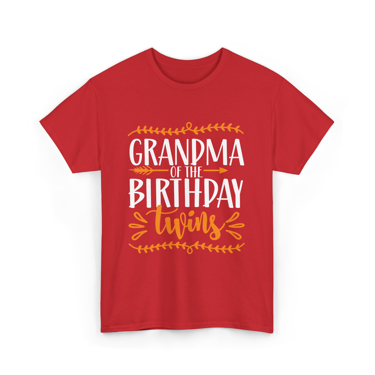 Grandma of the Twins Birthday T-Shirt - Red