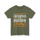 Grandma of the Twins Birthday T-Shirt - Military Green