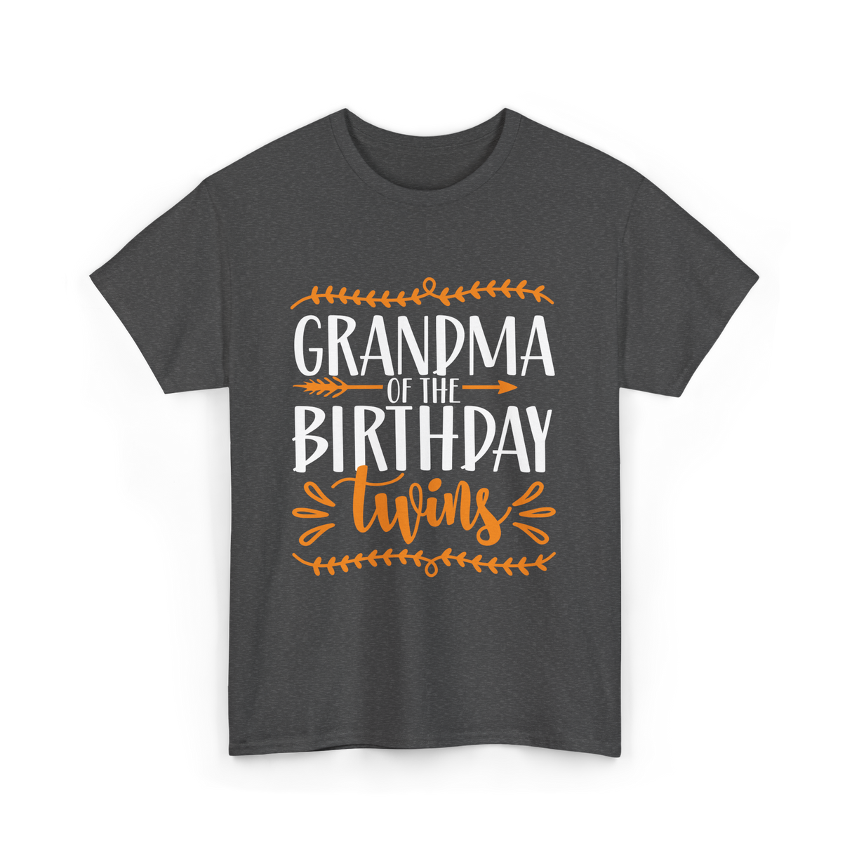 Grandma of the Twins Birthday T-Shirt - Dark Heather