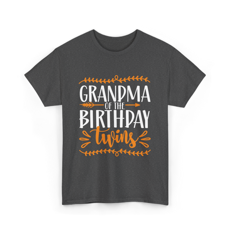 Grandma of the Twins Birthday T-Shirt - Dark Heather