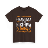 Grandma of the Twins Birthday T-Shirt - Dark Chocolate