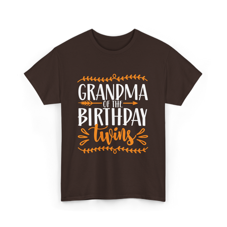 Grandma of the Twins Birthday T-Shirt - Dark Chocolate