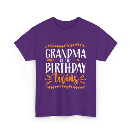 Grandma of the Twins Birthday T-Shirt - Purple