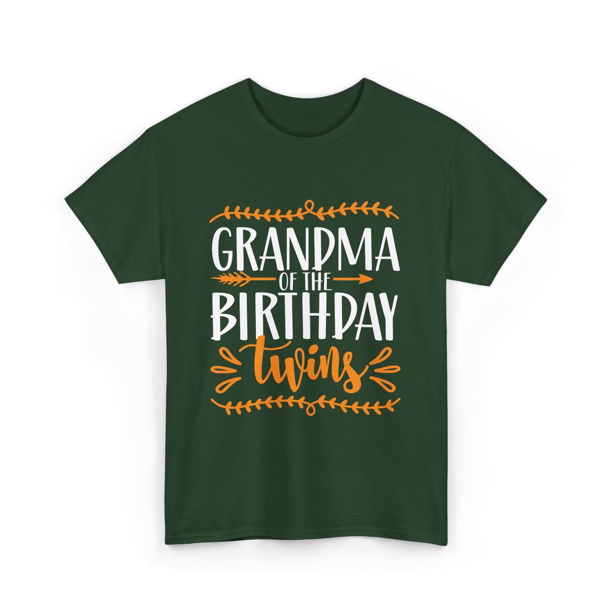 Grandma of the Twins Birthday T-Shirt - Forest Green