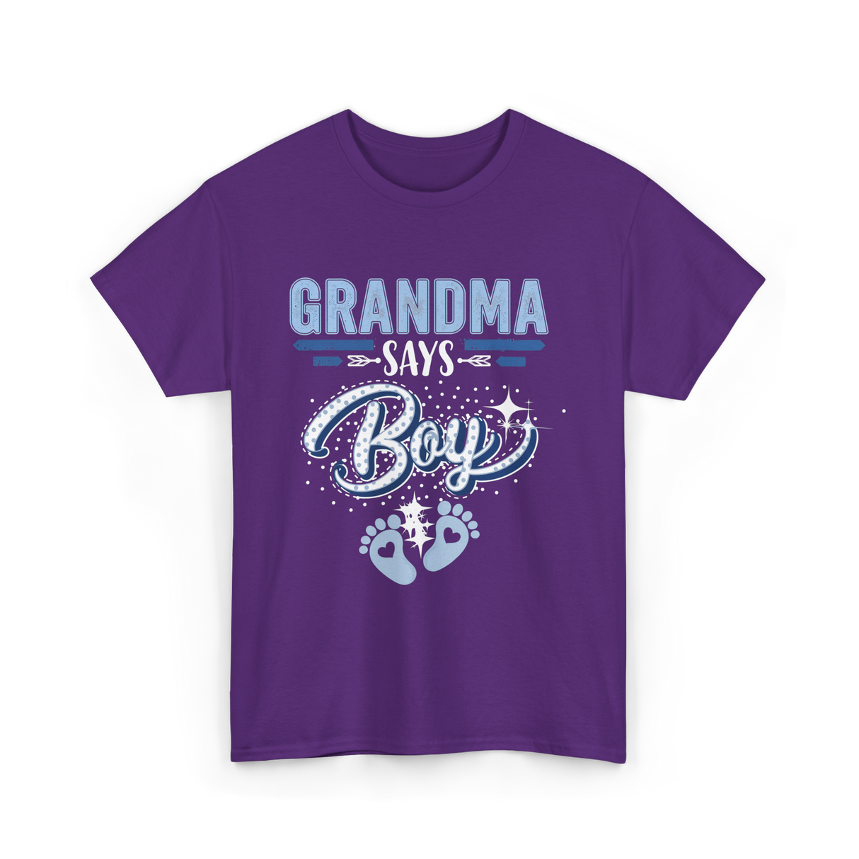 Grandma Says Boy Gender Reveal T-Shirt - Purple