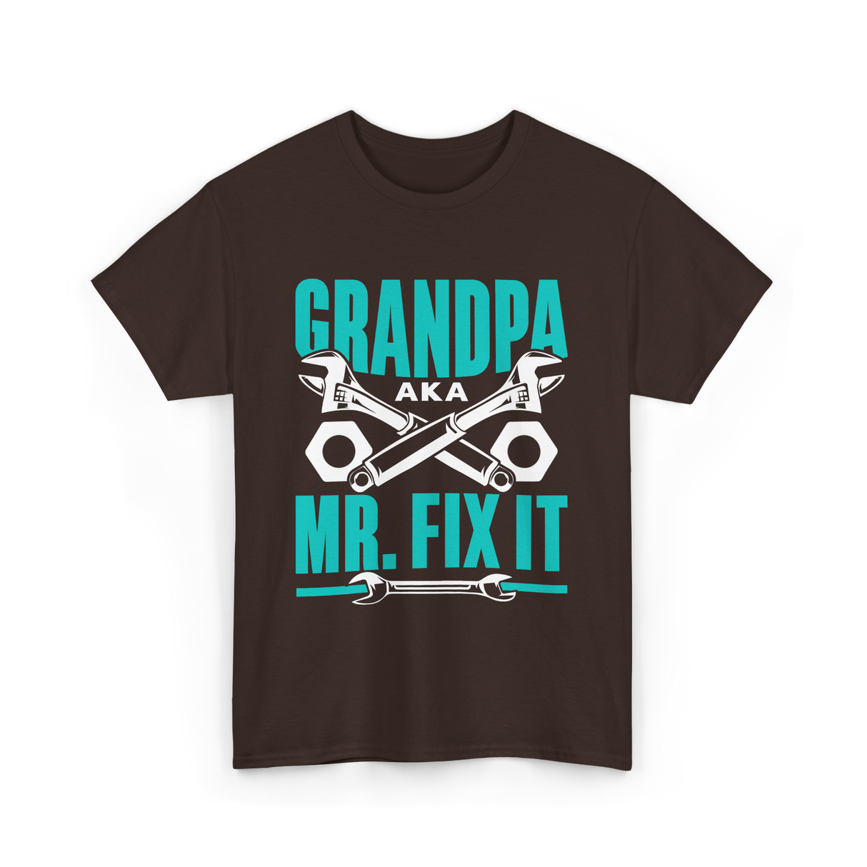 Grandpa Aka Mr Fix It Handyman T-Shirt - Dark Chocolate