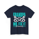 Grandpa Aka Mr Fix It Handyman T-Shirt - Navy