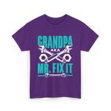 Grandpa Aka Mr Fix It Handyman T-Shirt - Purple