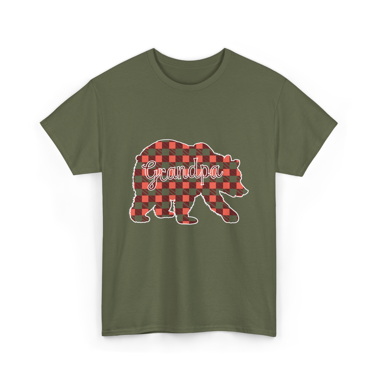 Grandpa Bear Family T-Shirt - Military Green