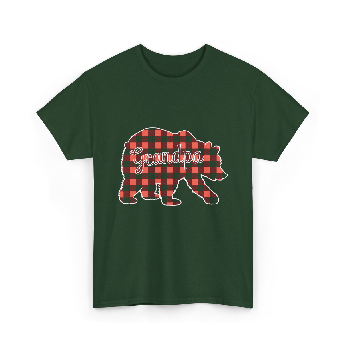 Grandpa Bear Family T-Shirt - Forest Green