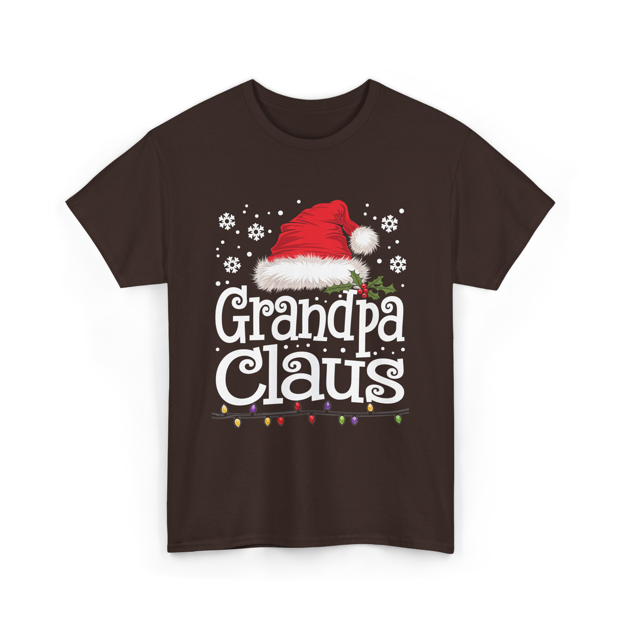 Grandpa Claus Christmas Grandpa T-Shirt - Dark Chocolate