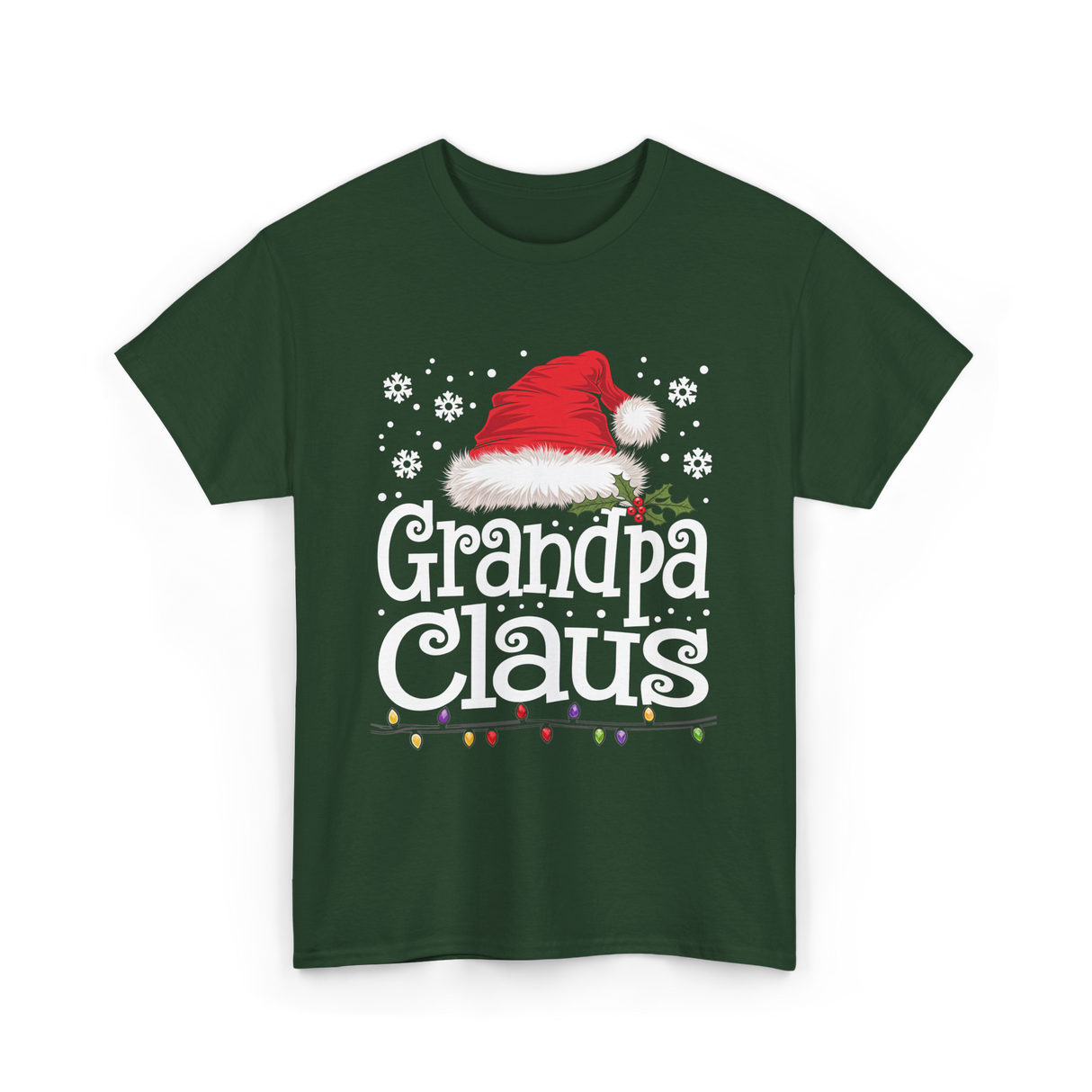 Grandpa Claus Christmas Grandpa T-Shirt - Forest Green