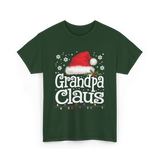 Grandpa Claus Christmas Grandpa T-Shirt - Forest Green