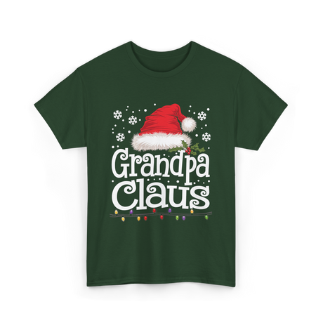 Grandpa Claus Christmas Grandpa T-Shirt - Forest Green