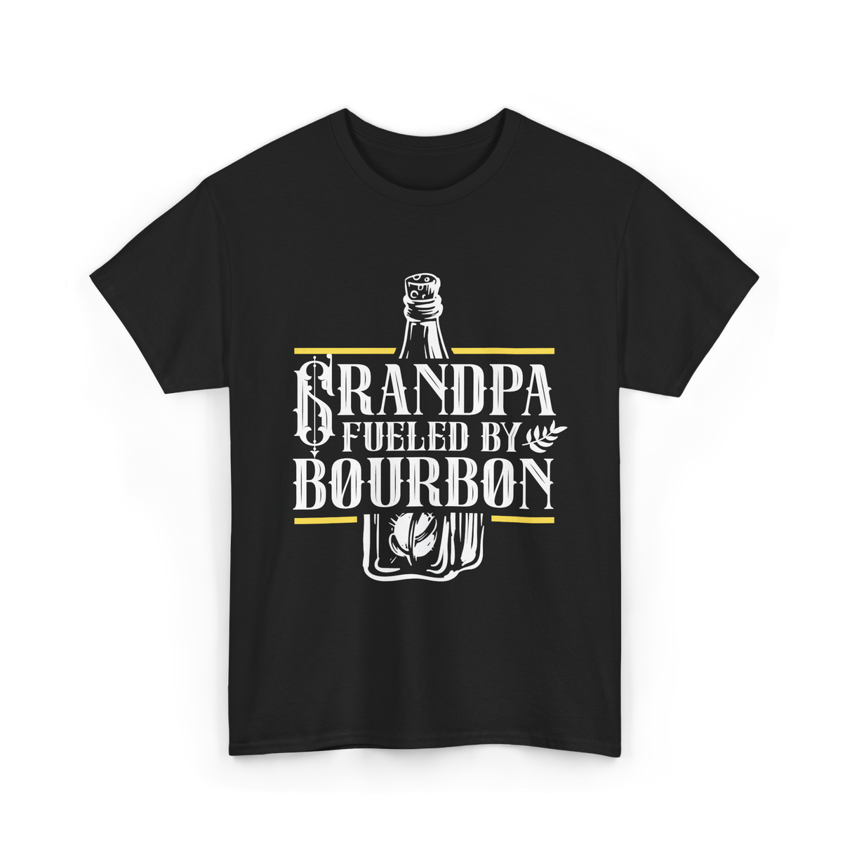 Grandpa Fueled By Bourbon Drink T-Shirt - Black