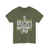 Grandpa Fueled By Bourbon Drink T-Shirt - Military Green