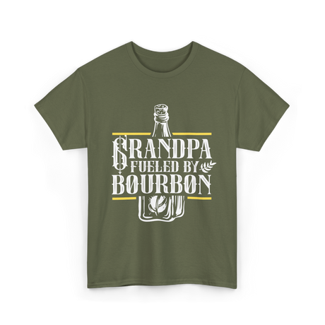 Grandpa Fueled By Bourbon Drink T-Shirt - Military Green