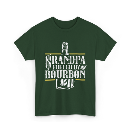 Grandpa Fueled By Bourbon Drink T-Shirt - Forest Green