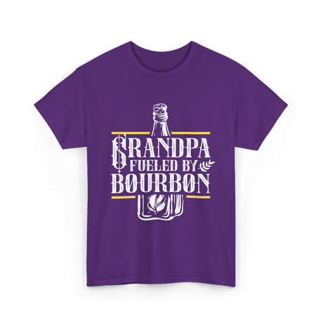 Grandpa Fueled By Bourbon Drink T-Shirt - Purple