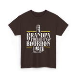 Grandpa Fueled By Bourbon Drink T-Shirt - Dark Chocolate