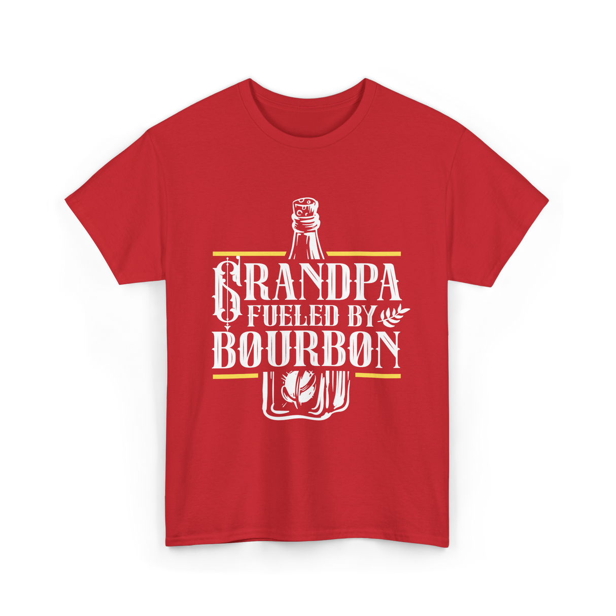 Grandpa Fueled By Bourbon Drink T-Shirt - Red