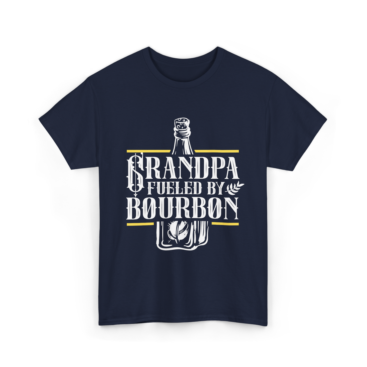 Grandpa Fueled By Bourbon Drink T-Shirt - Navy