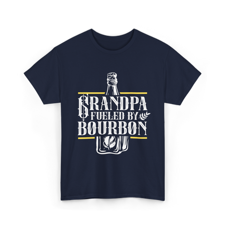 Grandpa Fueled By Bourbon Drink T-Shirt - Navy